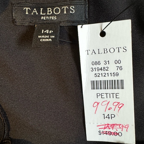 New with tags! Talbots Petite black lined sheath dress size 14P - Picture 4 of 5